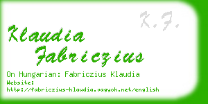 klaudia fabriczius business card